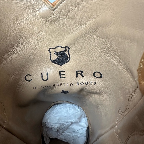 Cuero Handmade Cowboy Boots Men’s 8D Women’s 9 Tan Leather Western w/ Dust Bag - Picture 10 of 10